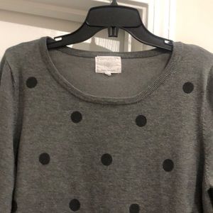 Gray polkadotted sweater